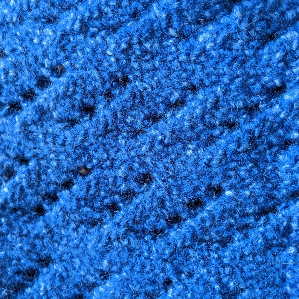 Handmade Blue Crochet Knit Poncho Shrug - Picture 5 of 7